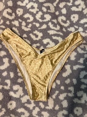 Kendall & Kylie Metallic Gold Leopard Bikini Bottoms